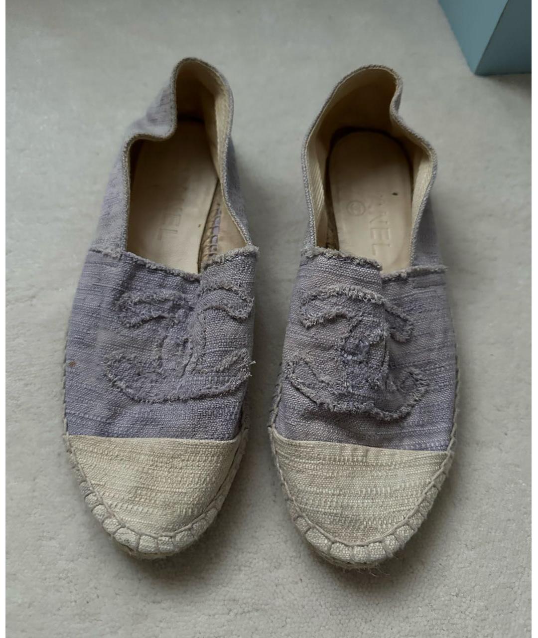 CHANEL Фиолетовые текстильные эспадрильи, фото 2