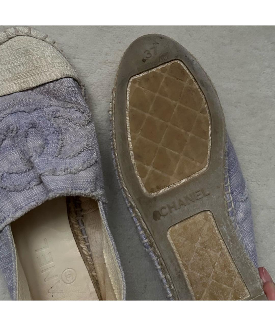 CHANEL Фиолетовые текстильные эспадрильи, фото 5