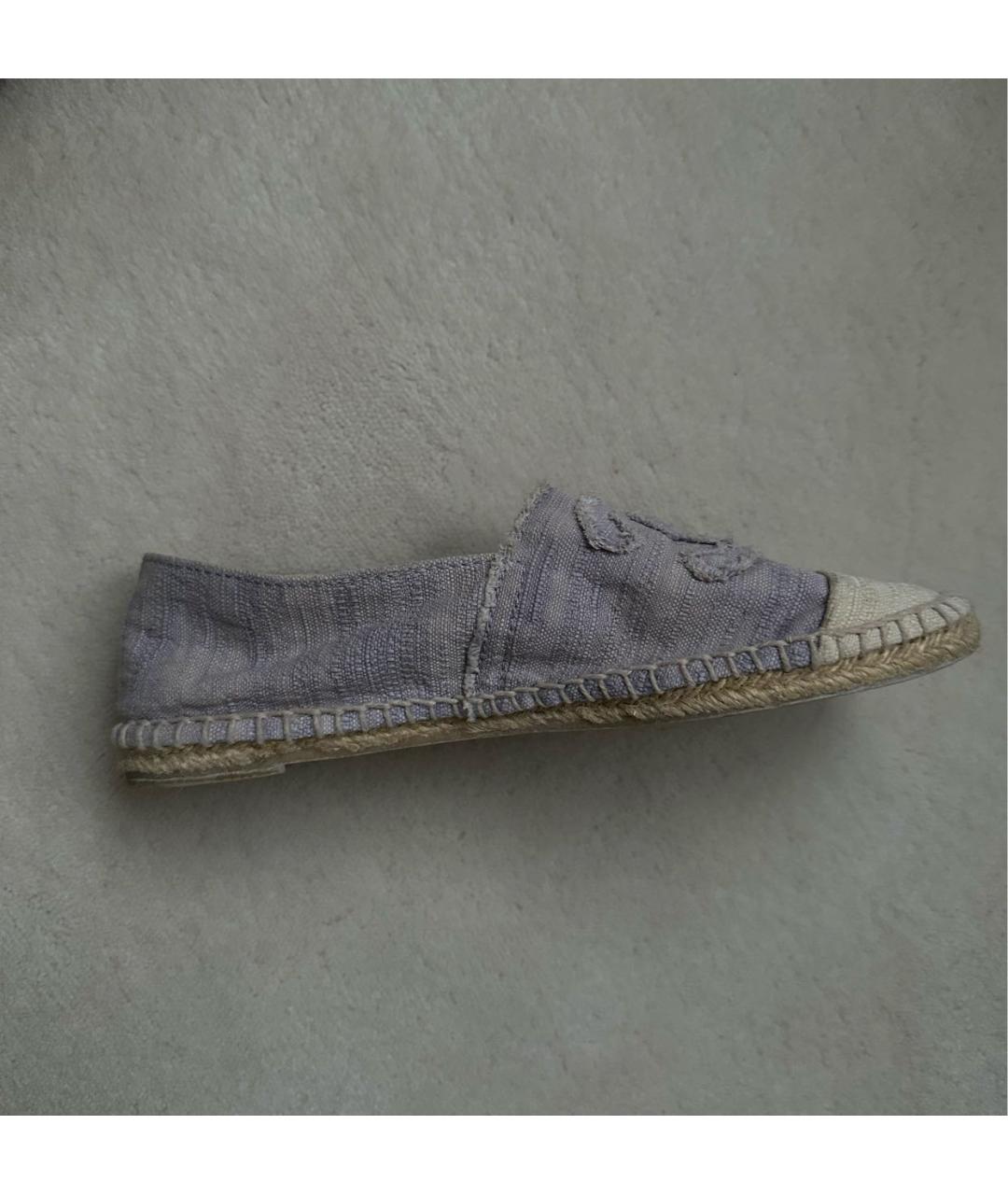 CHANEL Фиолетовые текстильные эспадрильи, фото 6