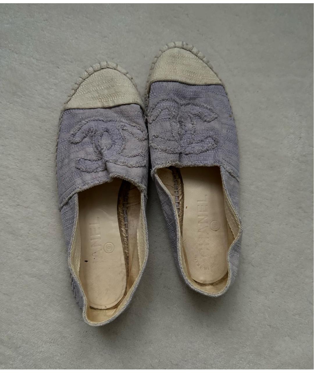 CHANEL Фиолетовые текстильные эспадрильи, фото 3