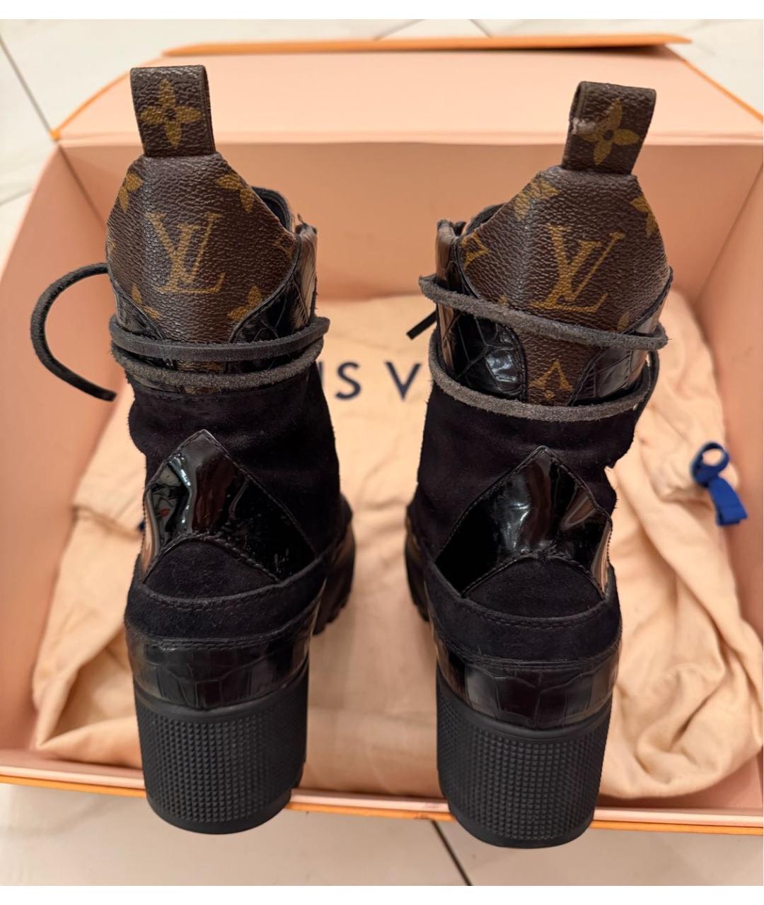 LOUIS VUITTON Черные кожаные ботинки, фото 5