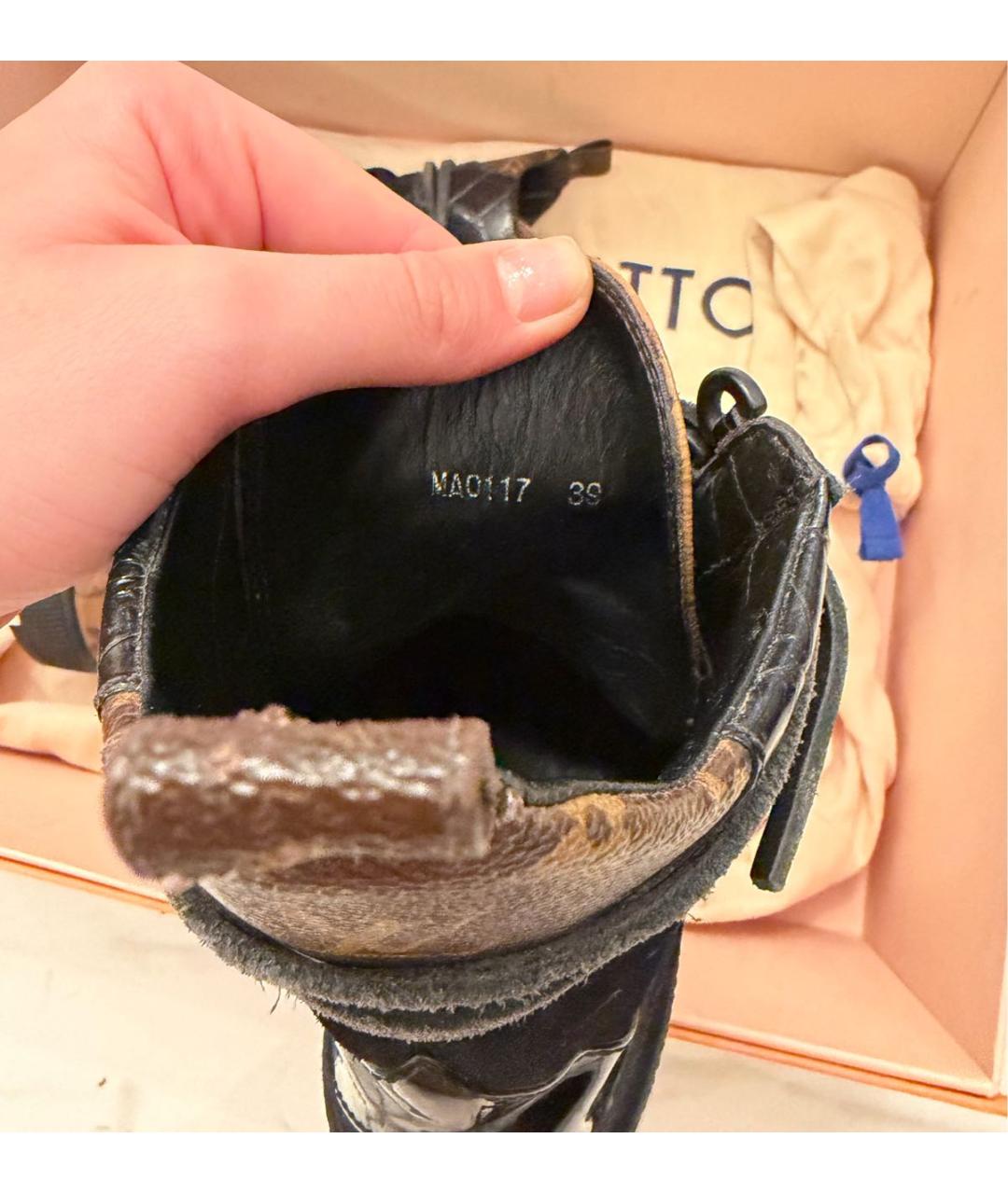 LOUIS VUITTON Черные кожаные ботинки, фото 7