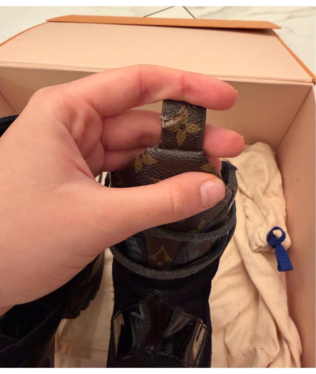 LOUIS VUITTON Черные кожаные ботинки, фото 6