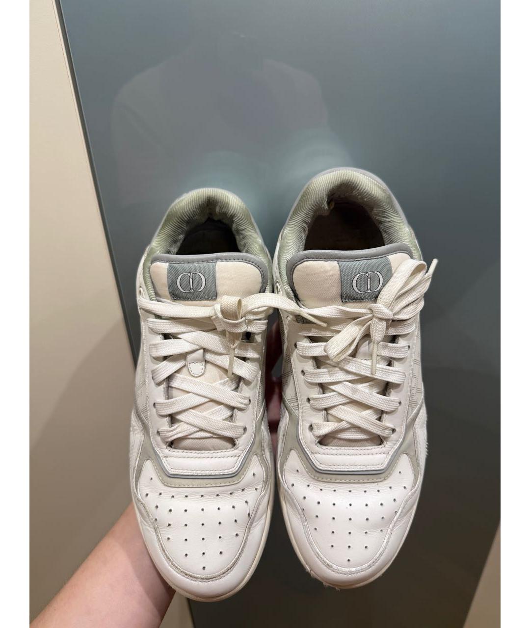 CHRISTIAN DIOR Белые кожаные низкие кроссовки / кеды, фото 2