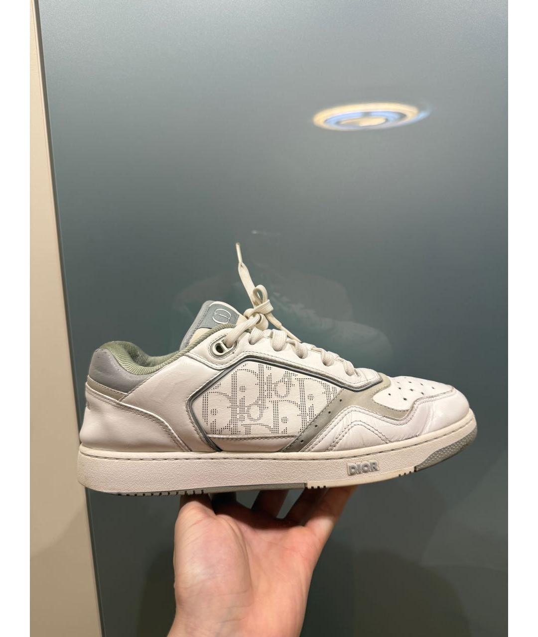 CHRISTIAN DIOR Белые кожаные низкие кроссовки / кеды, фото 8