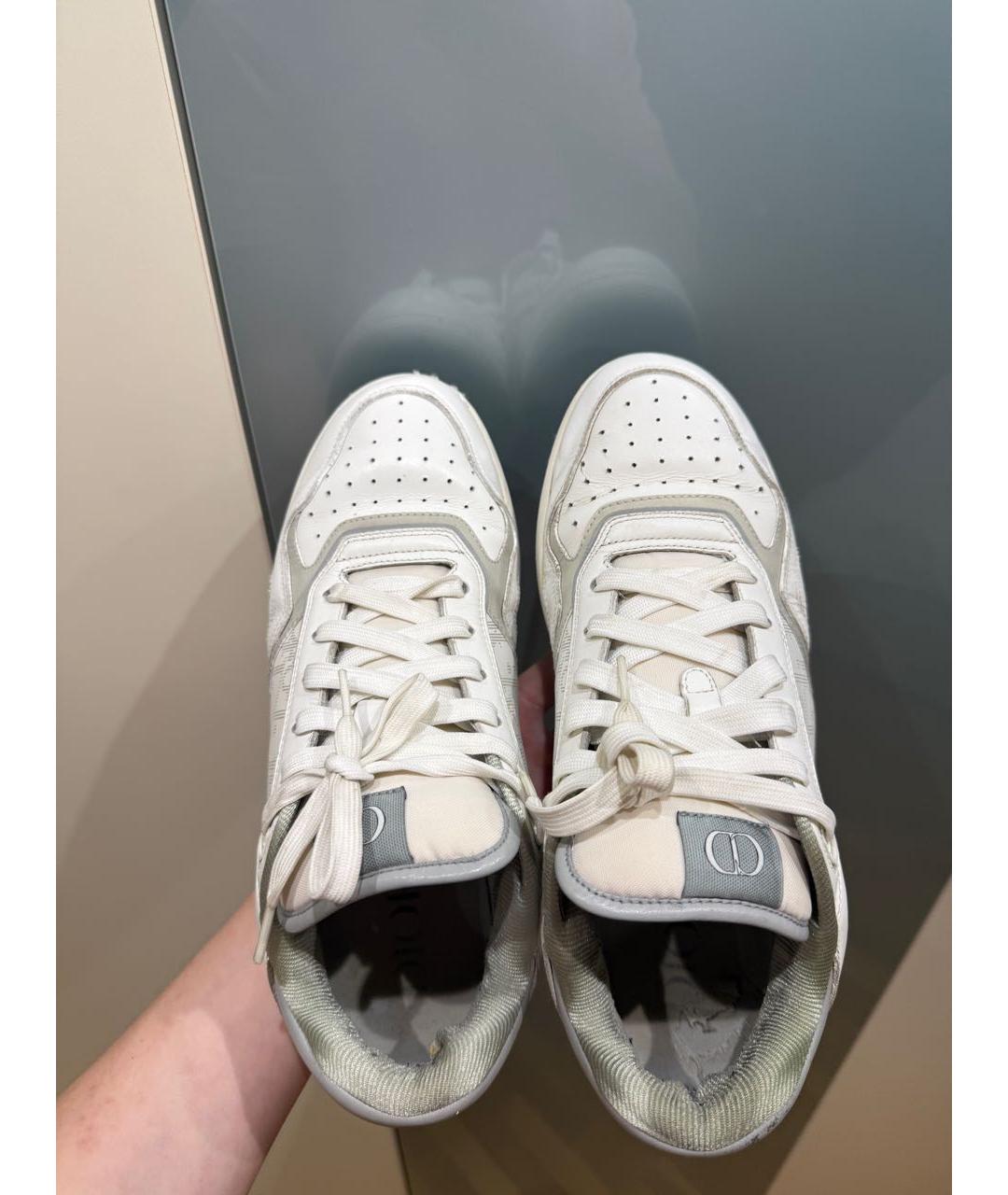 CHRISTIAN DIOR Белые кожаные низкие кроссовки / кеды, фото 3