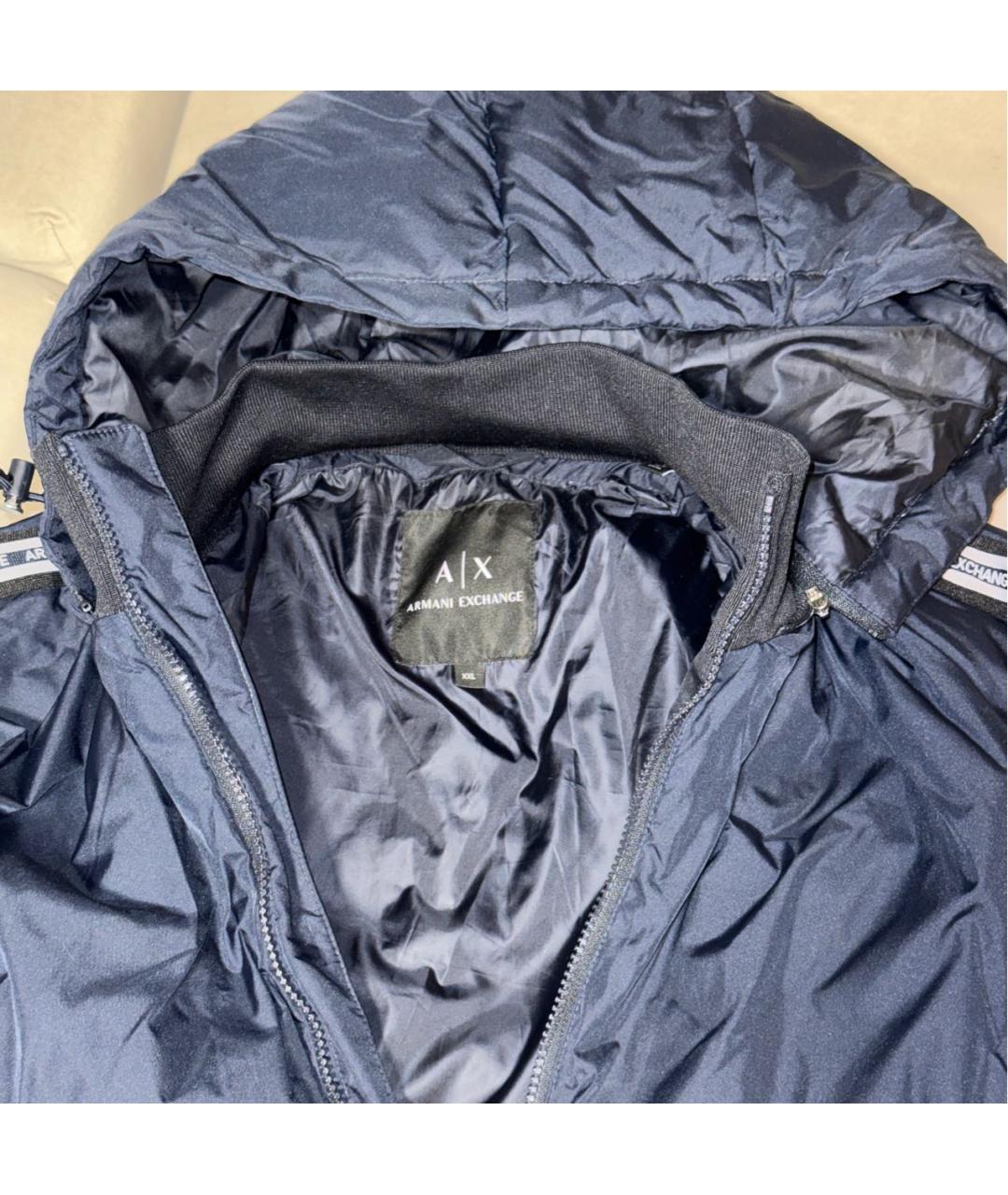 ARMANI EXCHANGE Темно-синяя полиэстеровая куртка, фото 3