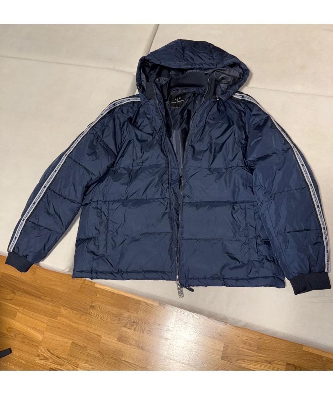ARMANI EXCHANGE Темно-синяя полиэстеровая куртка, фото 9