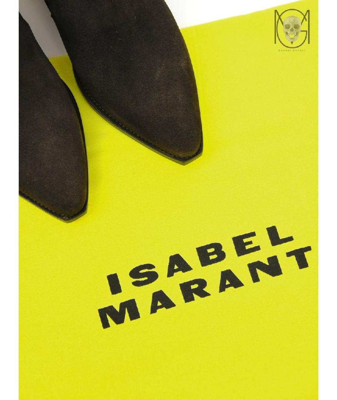 ISABEL MARANT Коричневые замшевые полусапоги, фото 4