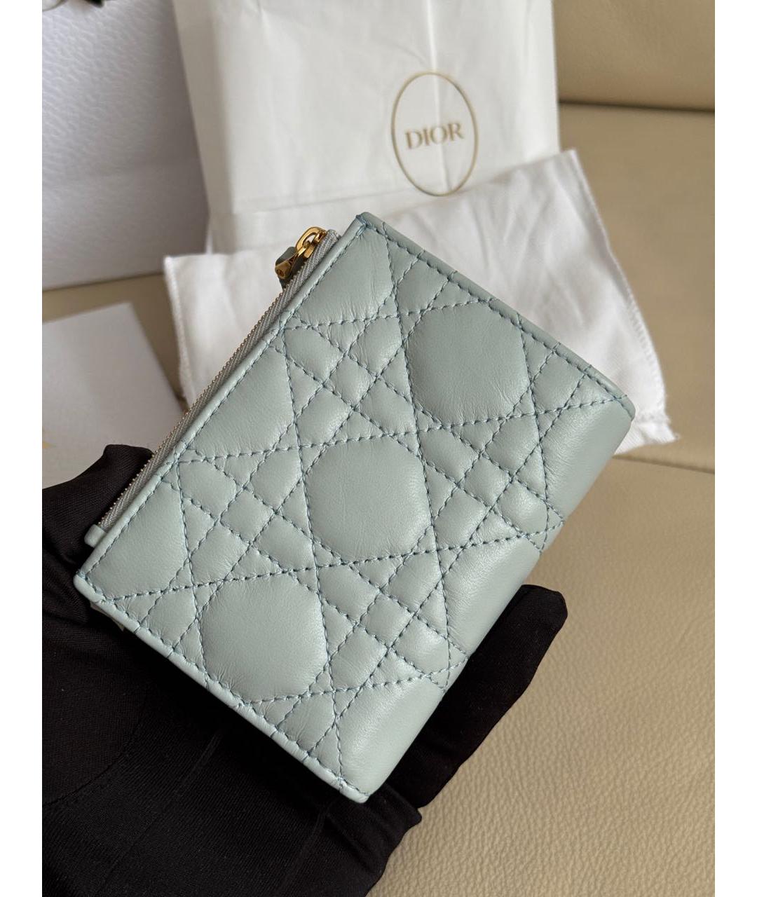 CHRISTIAN DIOR Голубой кожаный кошелек, фото 4