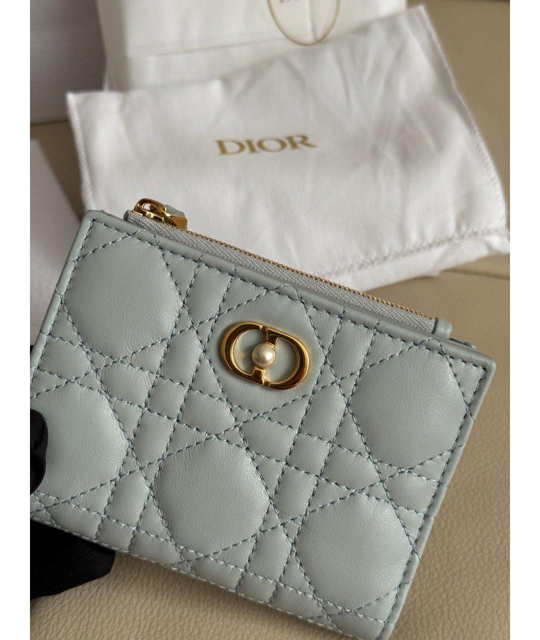 CHRISTIAN DIOR Голубой кожаный кошелек, фото 3