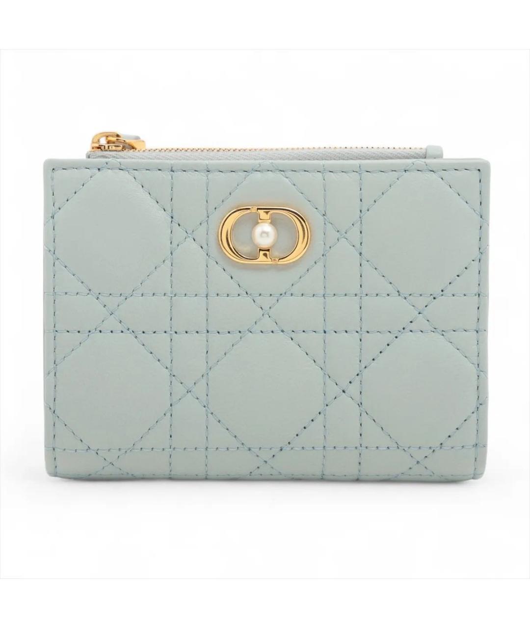 CHRISTIAN DIOR Голубой кожаный кошелек, фото 1