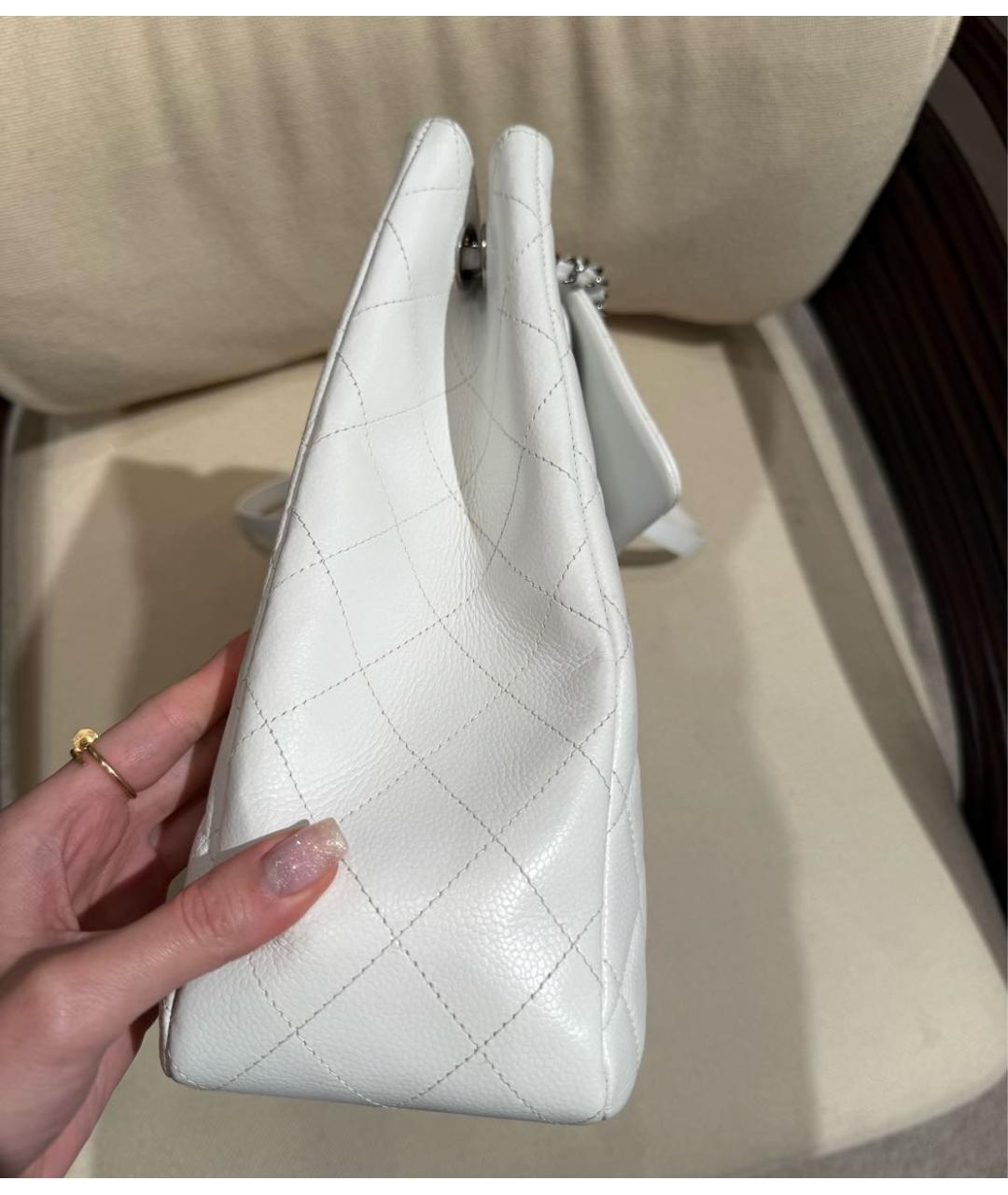 CHANEL Белая кожаная сумка через плечо, фото 6