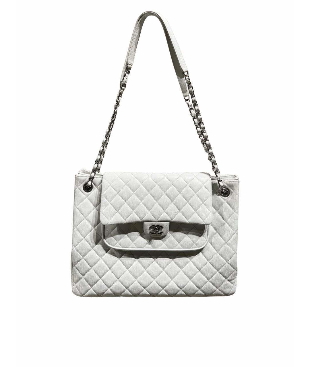 CHANEL Белая кожаная сумка через плечо, фото 1