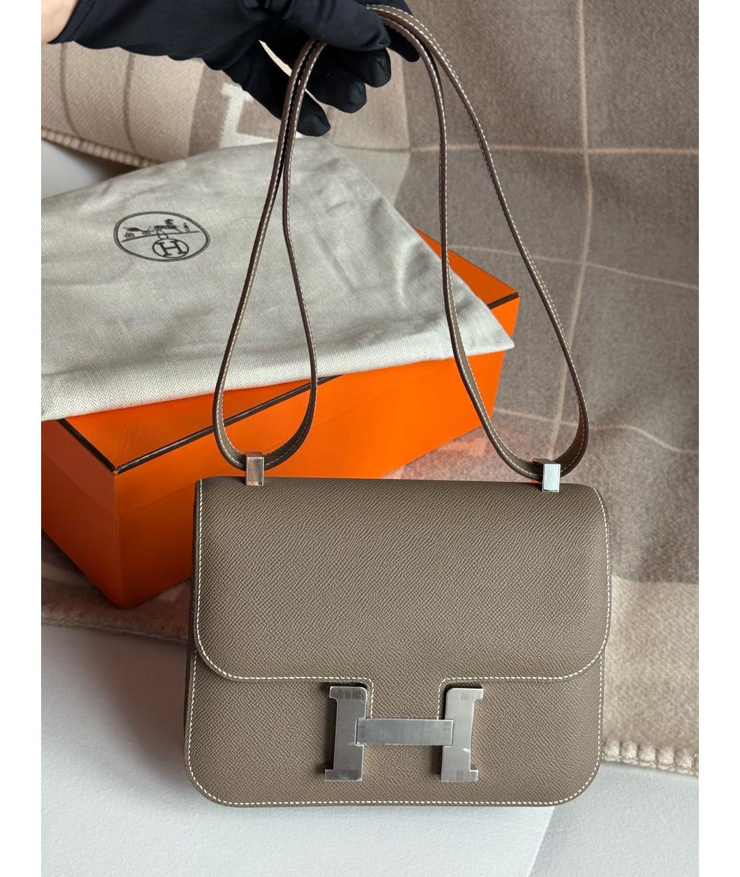 HERMES Коричневая кожаная сумка через плечо, фото 2