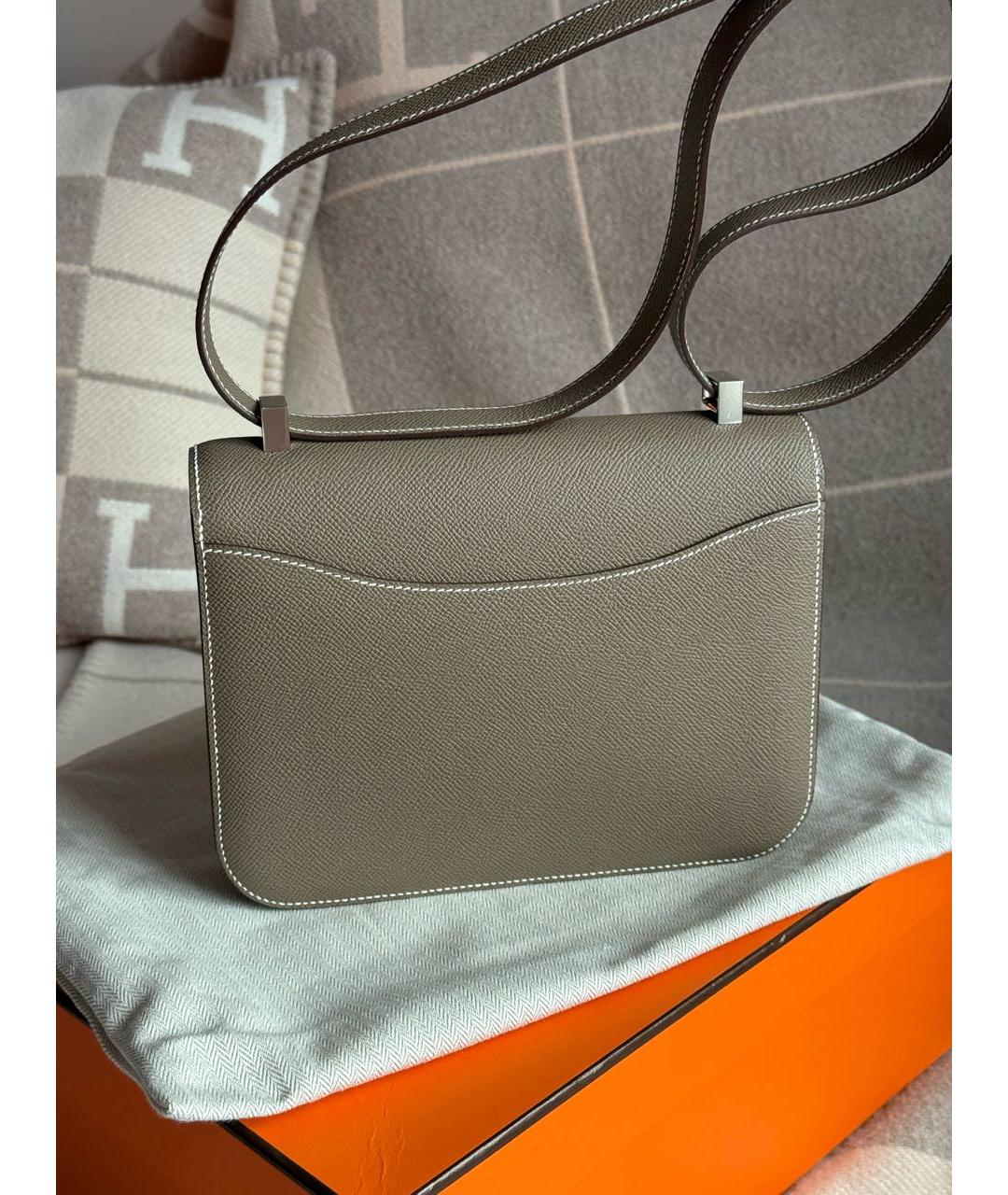 HERMES Коричневая кожаная сумка через плечо, фото 3