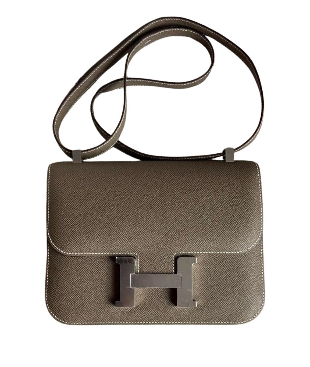 HERMES Коричневая кожаная сумка через плечо, фото 1