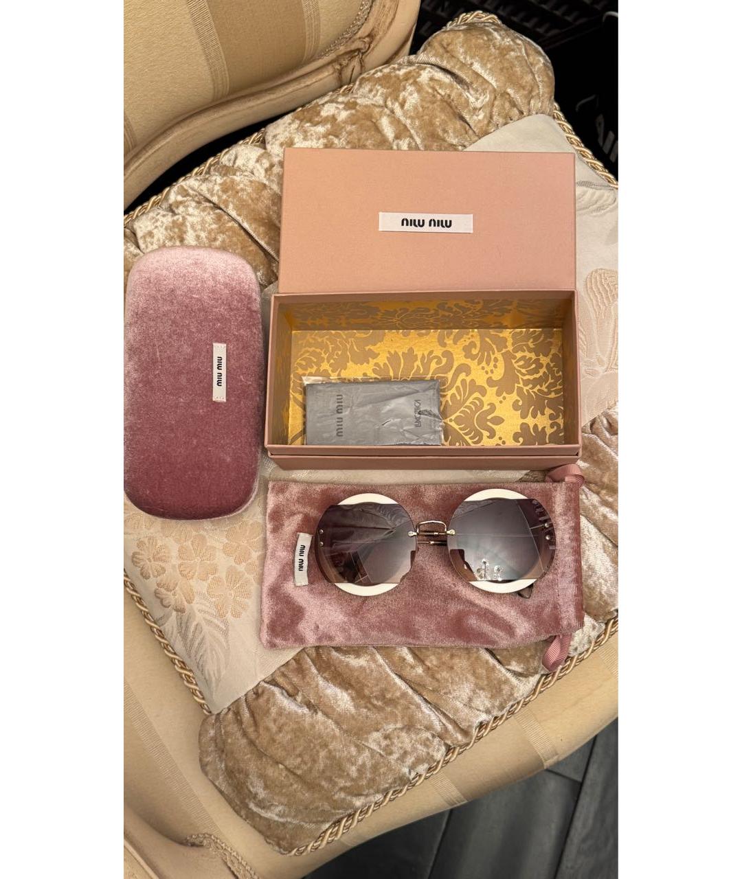 MIU MIU Белые пластиковые солнцезащитные очки, фото 5