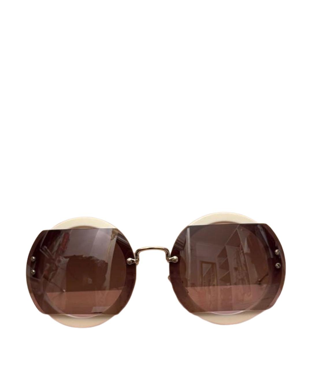 MIU MIU Белые пластиковые солнцезащитные очки, фото 1