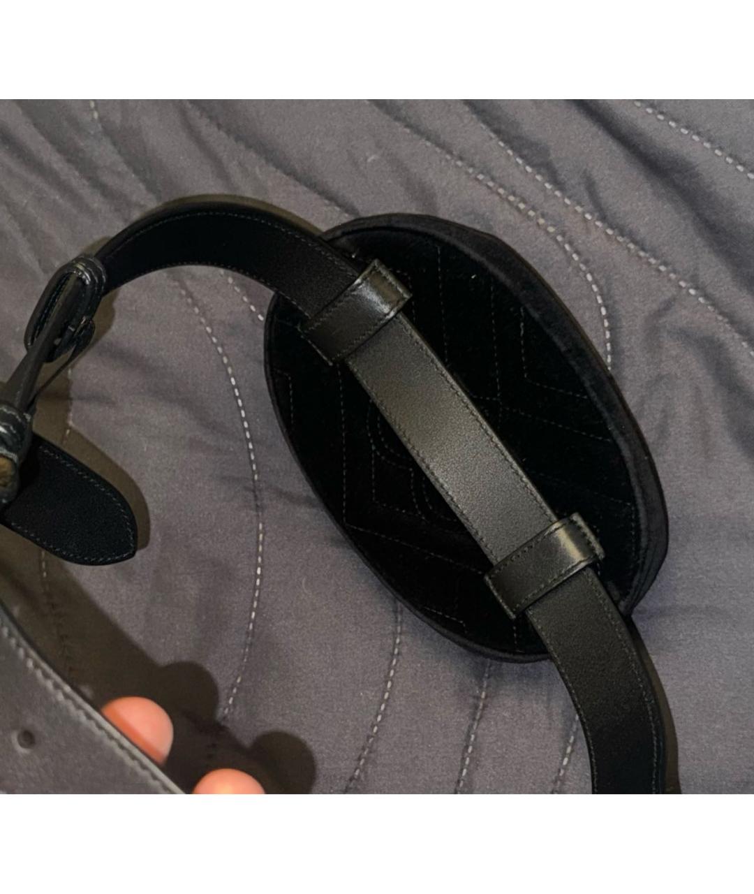 GUCCI Черная бархатная поясная сумка, фото 3