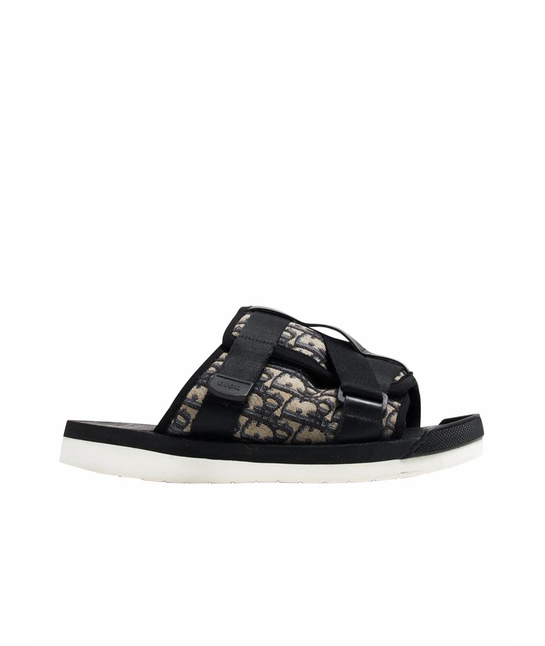 CHRISTIAN DIOR Черные шлепанцы, фото 1