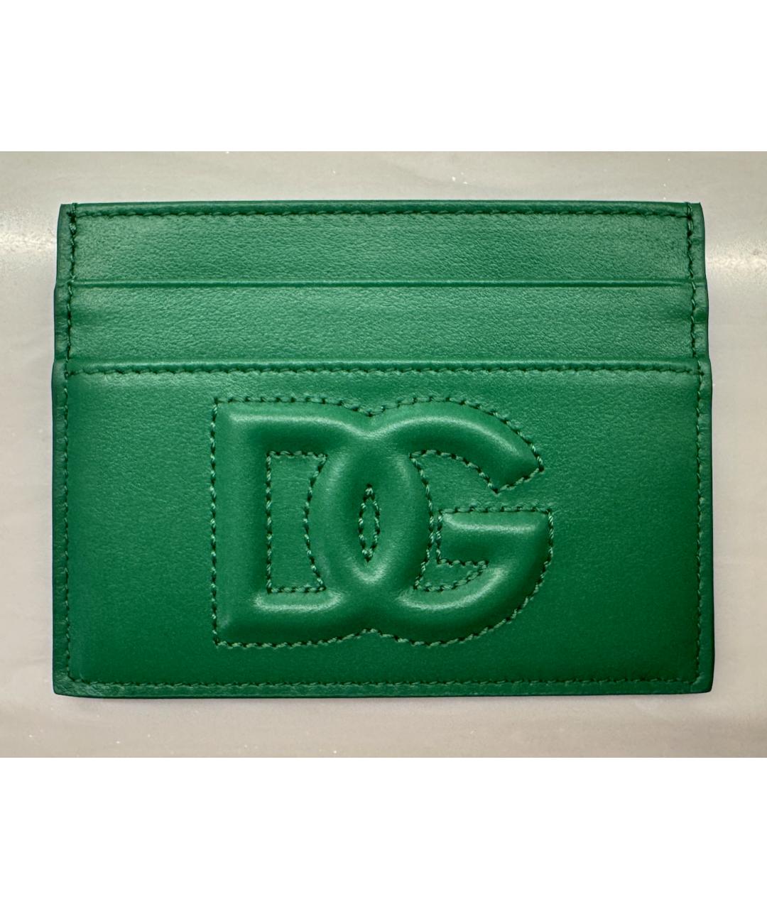 DOLCE&GABBANA Зеленый кожаный кардхолдер, фото 10