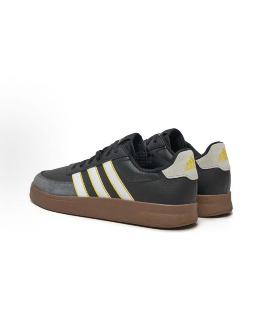 ADIDAS Черные кожаные кроссовки, фото 4