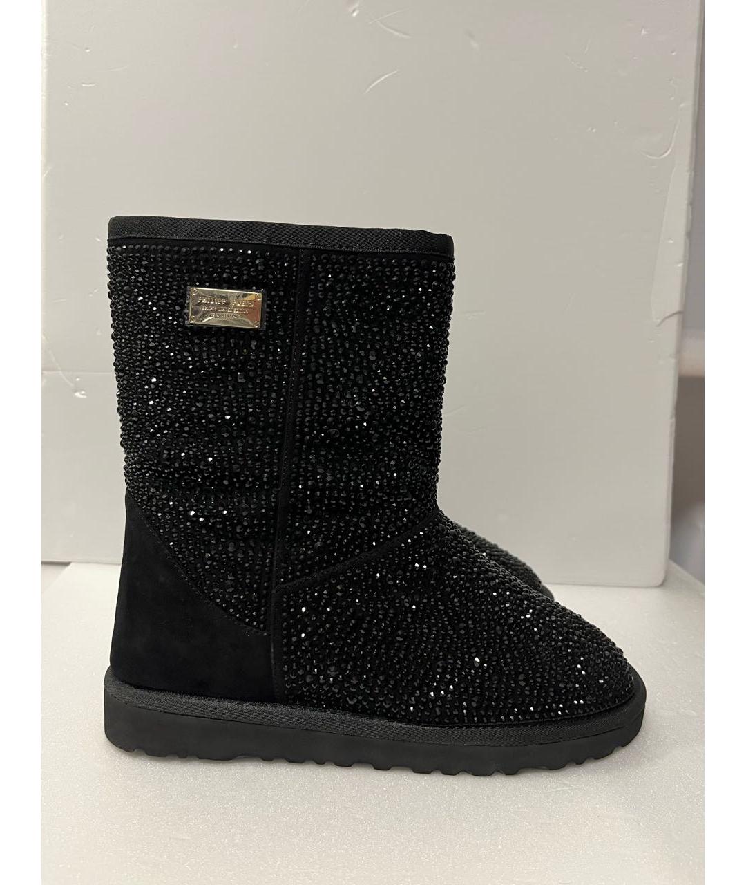 PHILIPP PLEIN Черные замшевые сапоги, фото 7