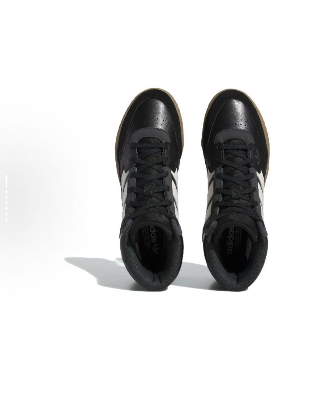 ADIDAS Черные кожаные кроссовки, фото 5