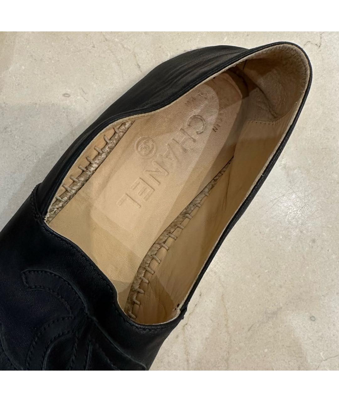 CHANEL Черные кожаные эспадрильи, фото 7