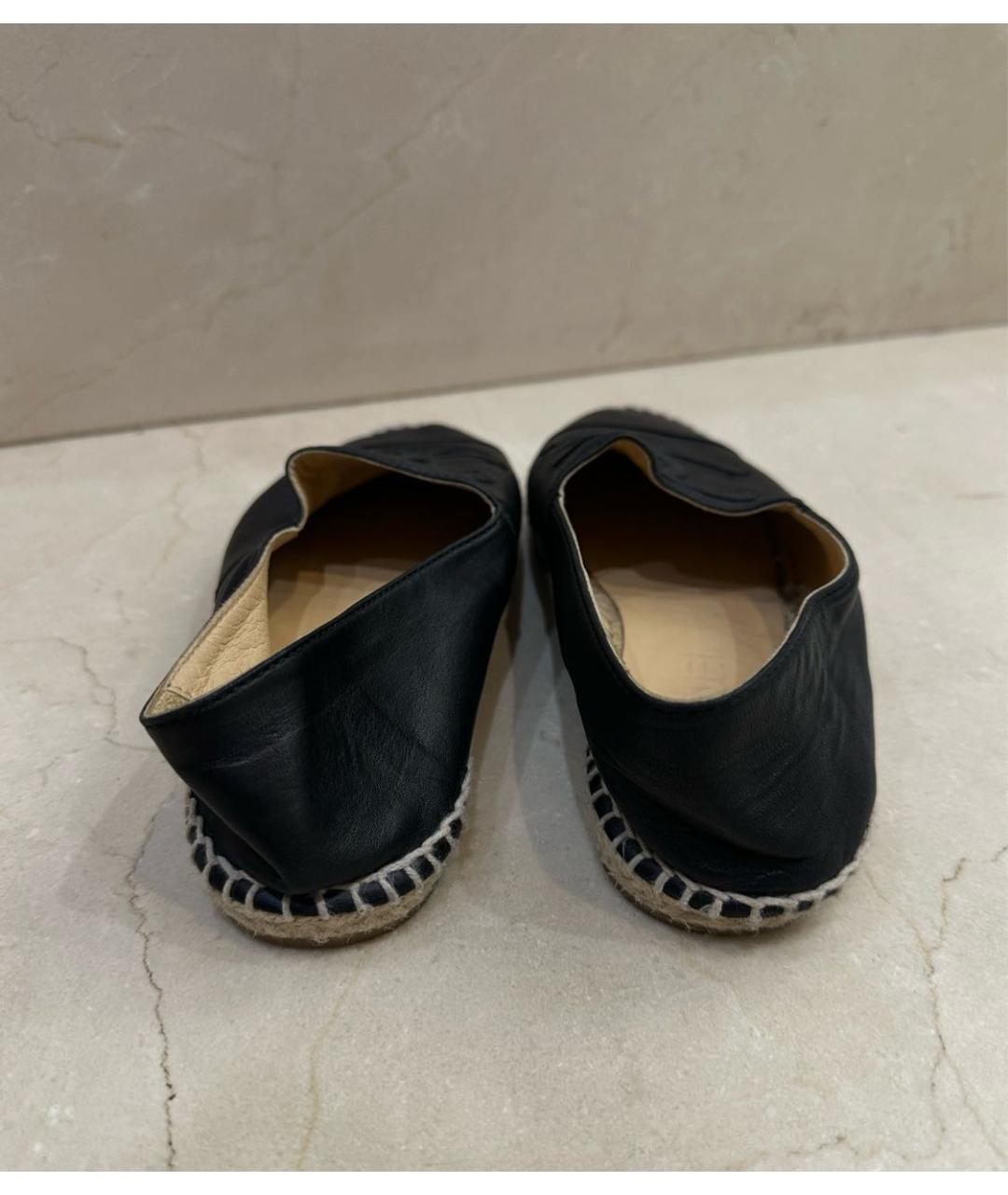 CHANEL Черные кожаные эспадрильи, фото 4