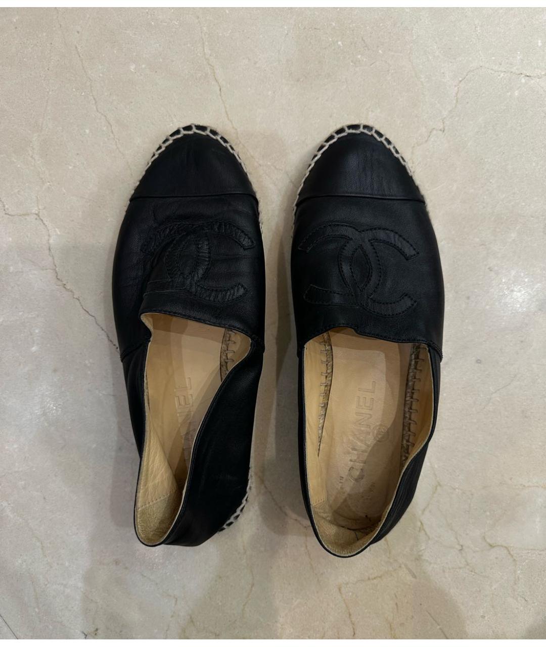 CHANEL Черные кожаные эспадрильи, фото 3