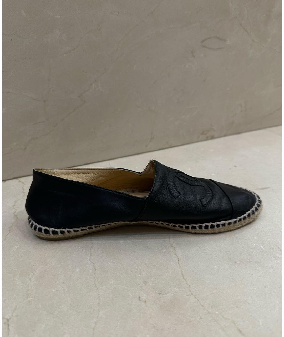 CHANEL Черные кожаные эспадрильи, фото 8