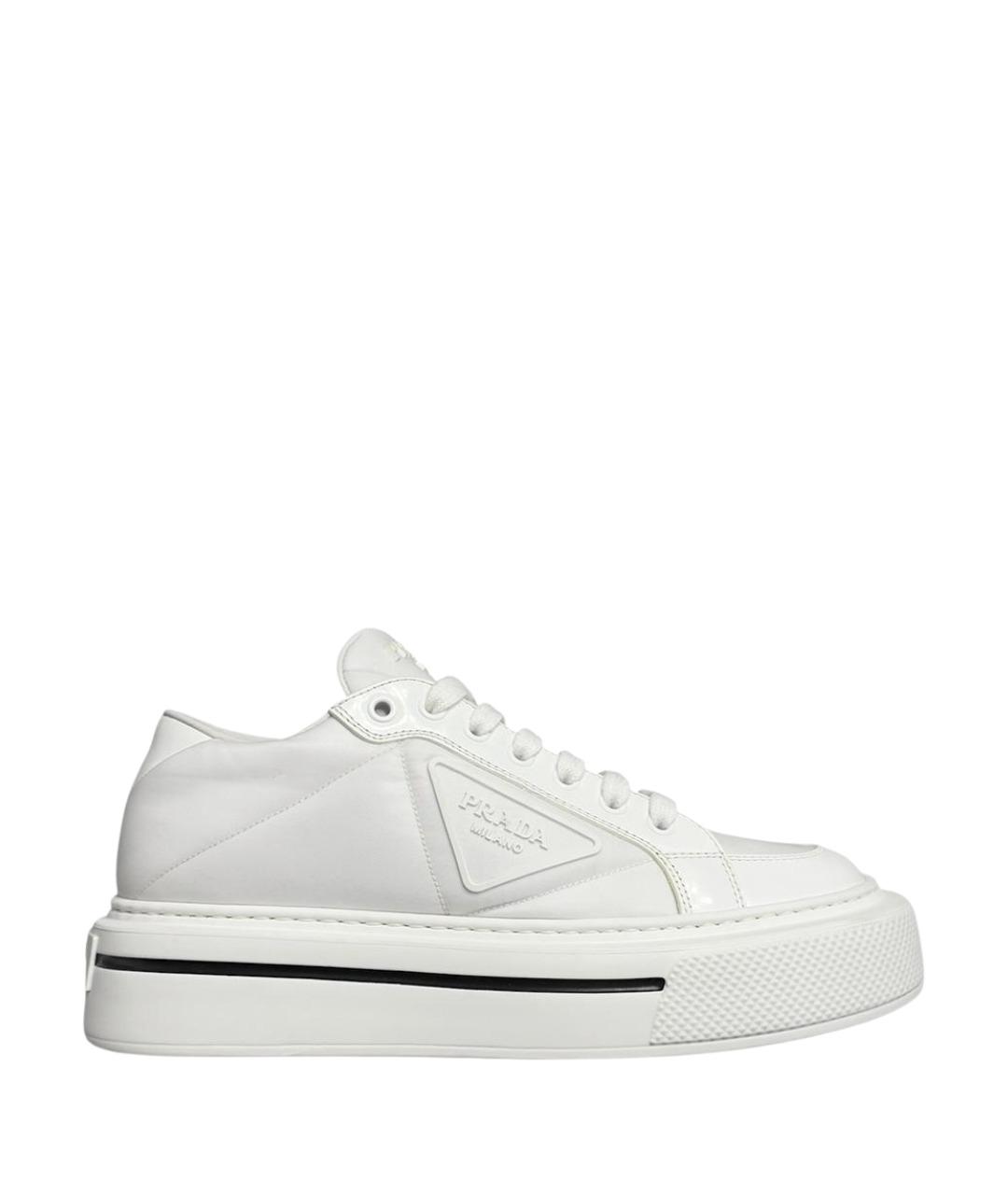 PRADA Белые кожаные кеды, фото 1