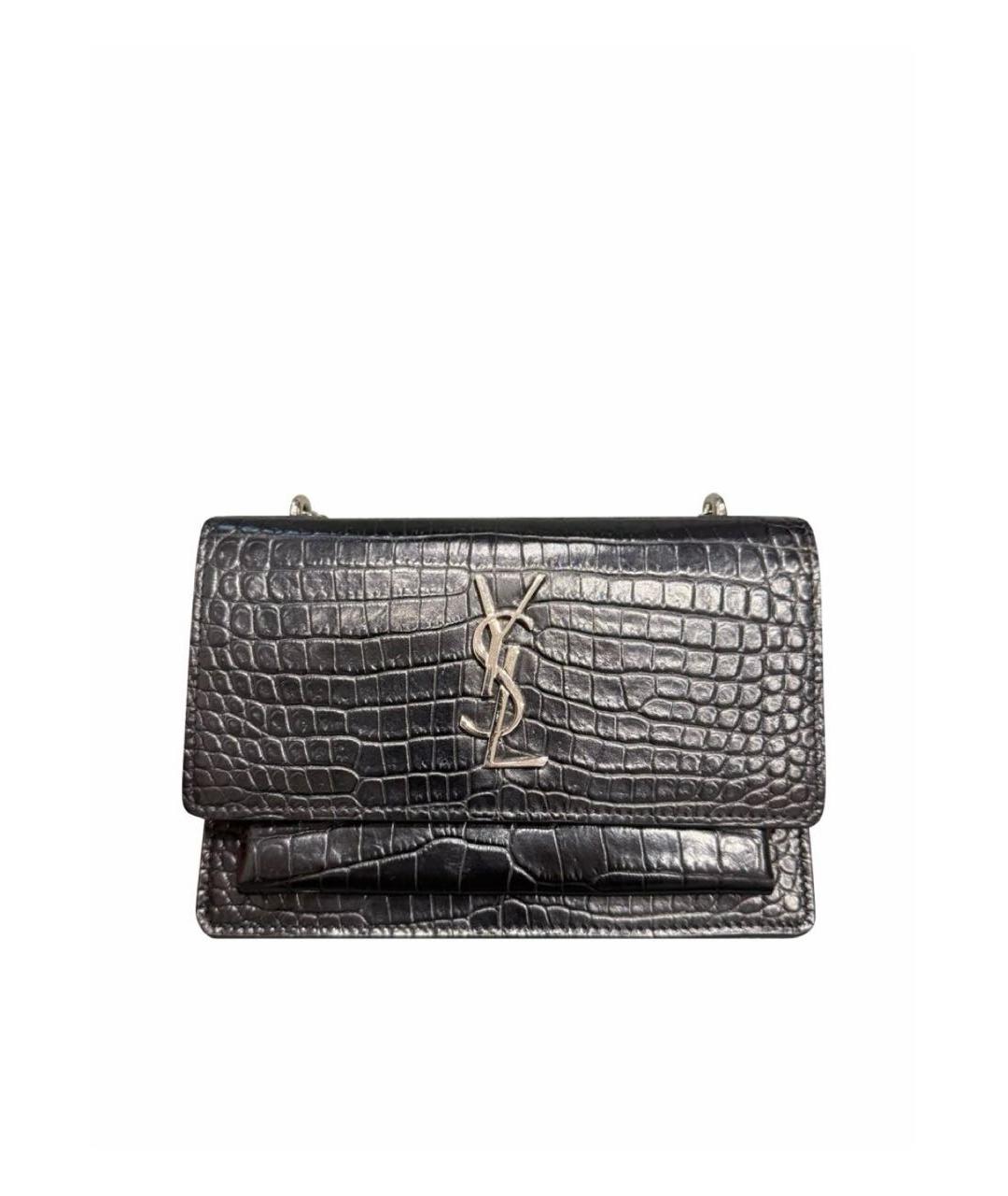 SAINT LAURENT Черная кожаная сумка через плечо, фото 6