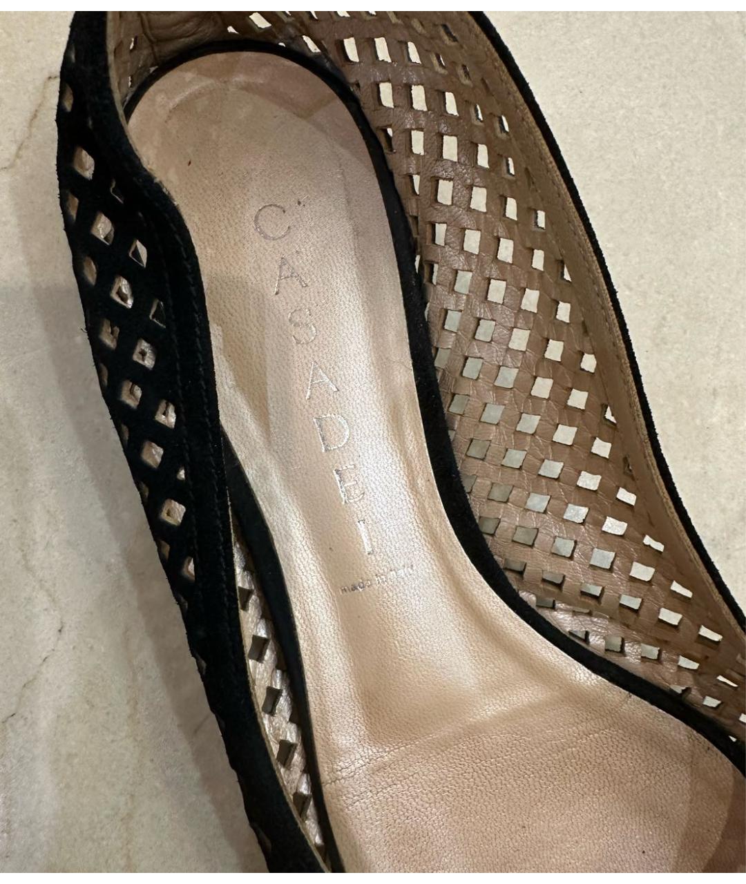 CASADEI Черные кожаные балетки, фото 6