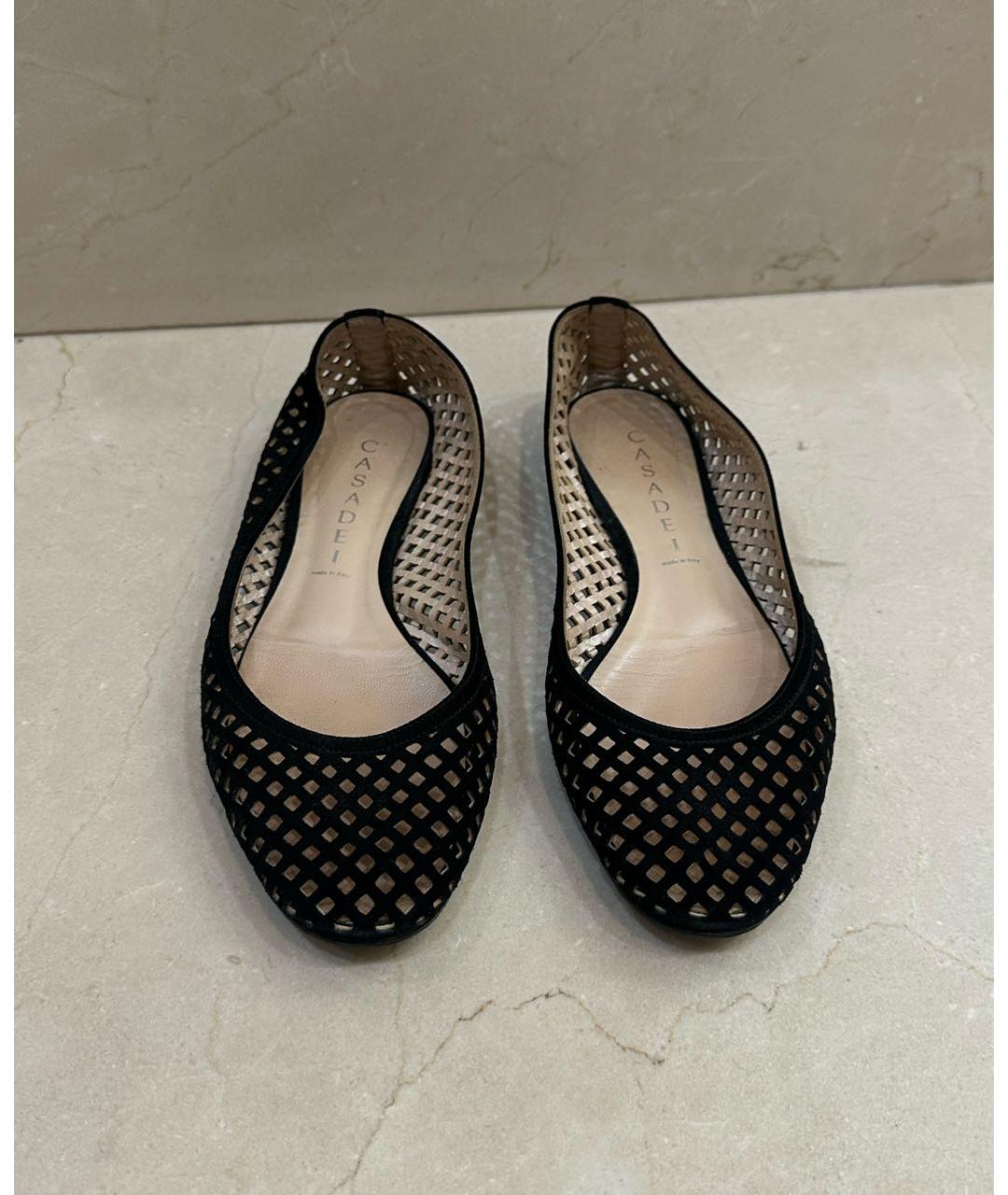 CASADEI Черные кожаные балетки, фото 2