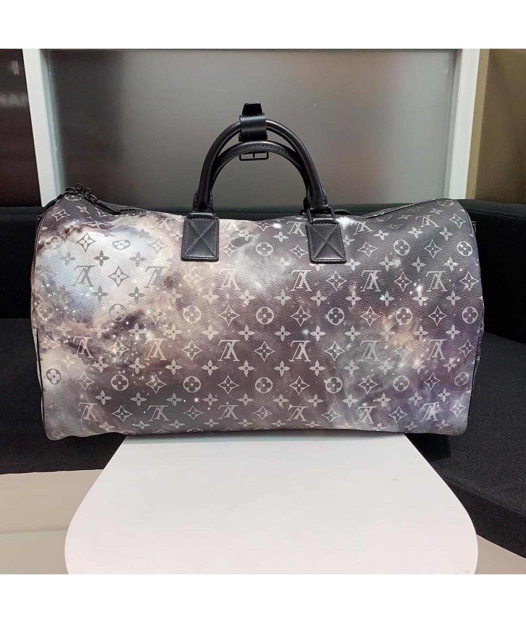 LOUIS VUITTON Черная деним дорожная/спортивная сумка, фото 4