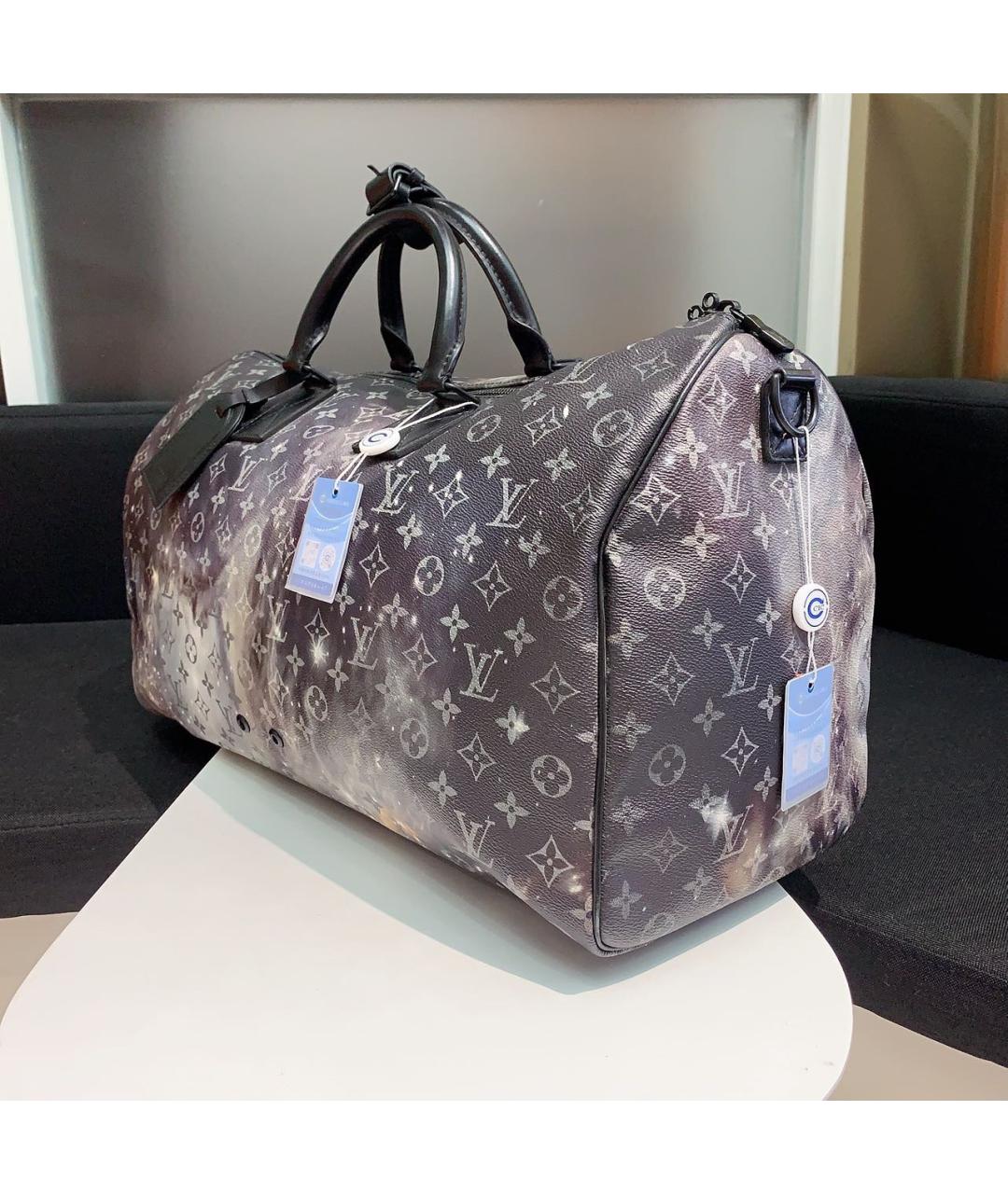 LOUIS VUITTON Черная деним дорожная/спортивная сумка, фото 3