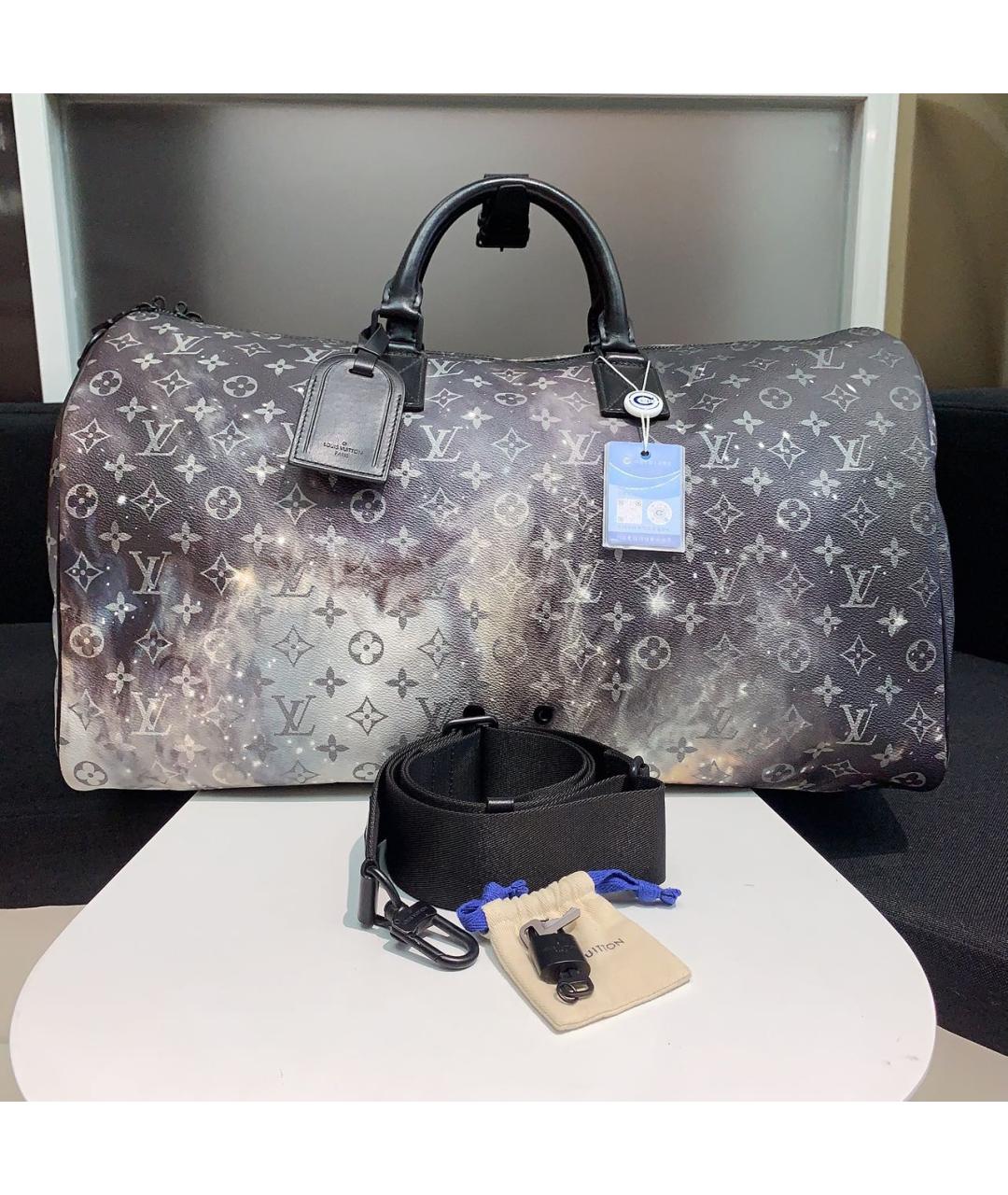 LOUIS VUITTON Черная деним дорожная/спортивная сумка, фото 7