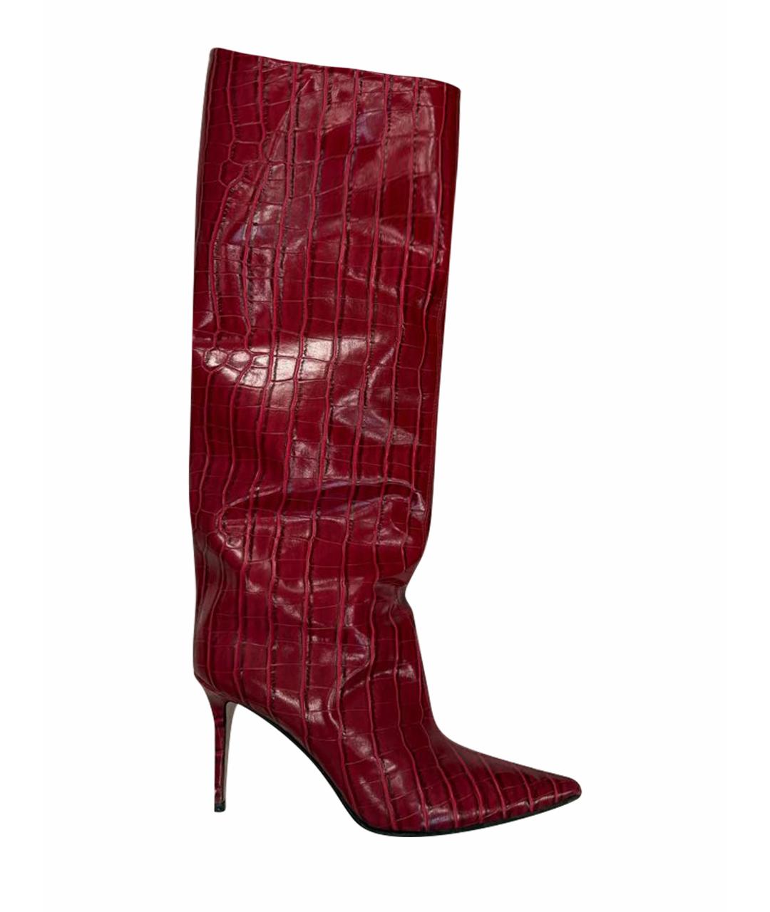 LE SILLA Бордовые кожаные сапоги, фото 5