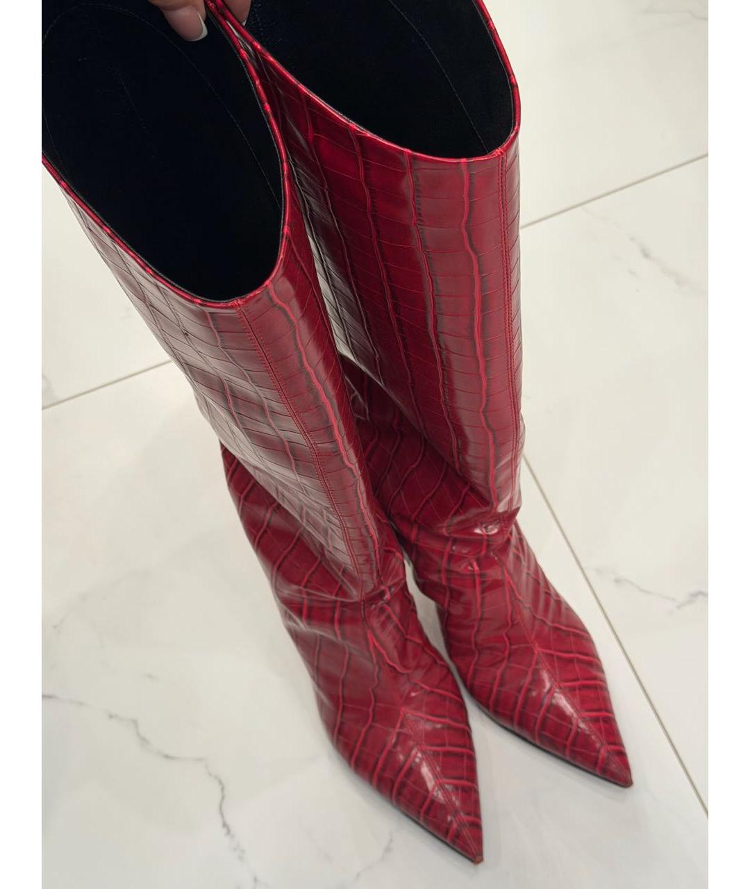 LE SILLA Бордовые кожаные сапоги, фото 3