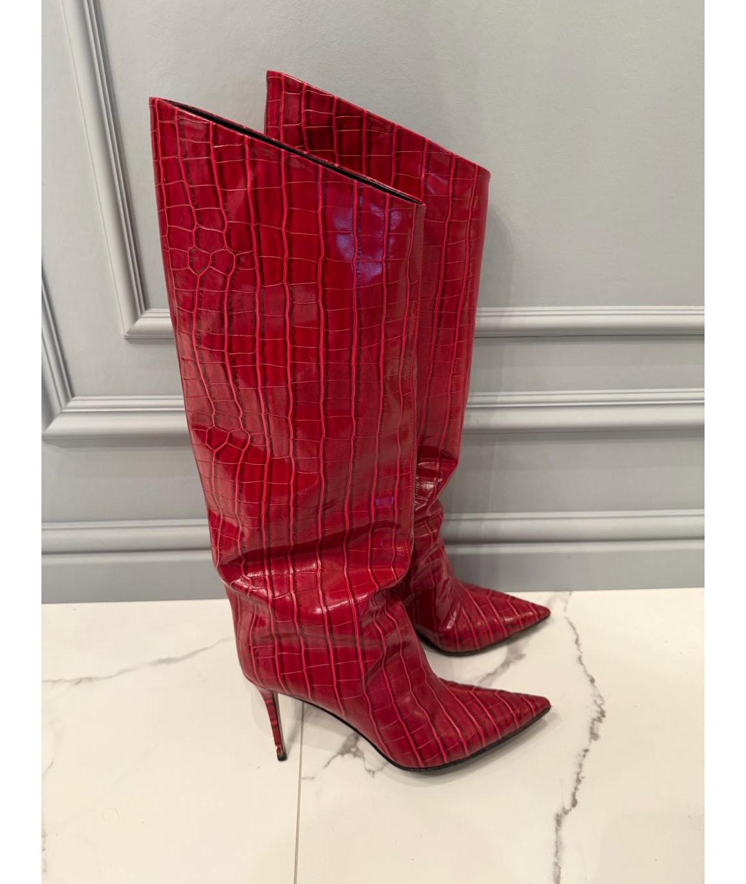 LE SILLA Бордовые кожаные сапоги, фото 2