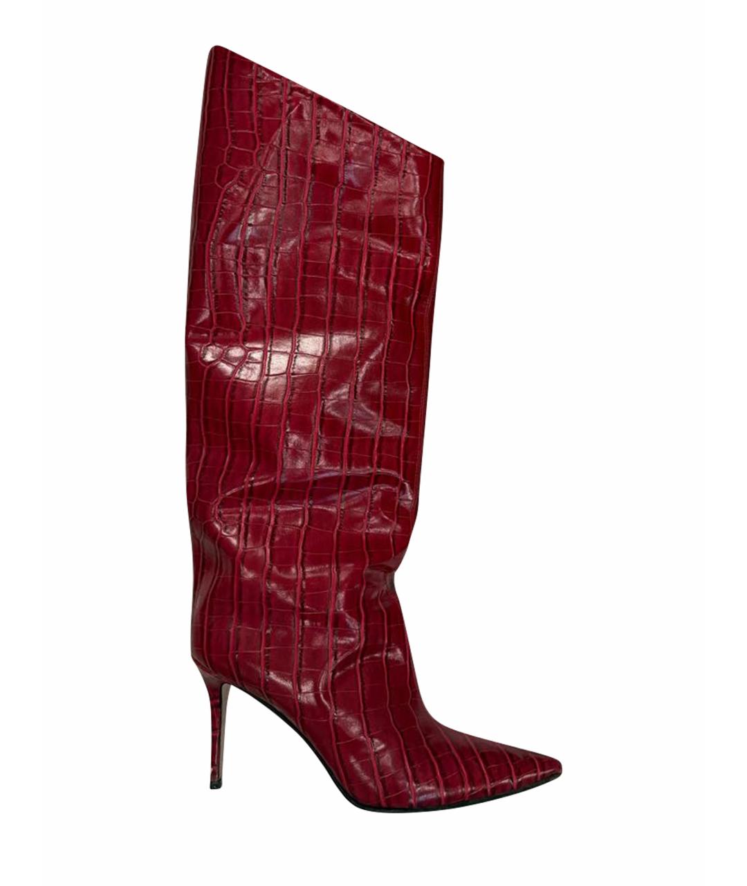 LE SILLA Бордовые кожаные сапоги, фото 1