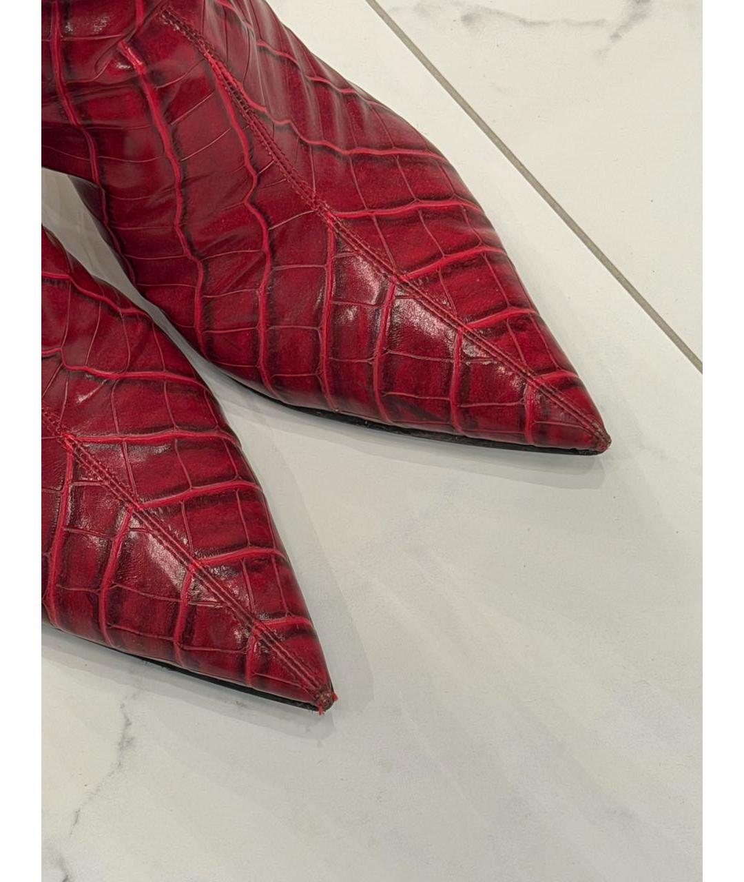 LE SILLA Бордовые кожаные сапоги, фото 4