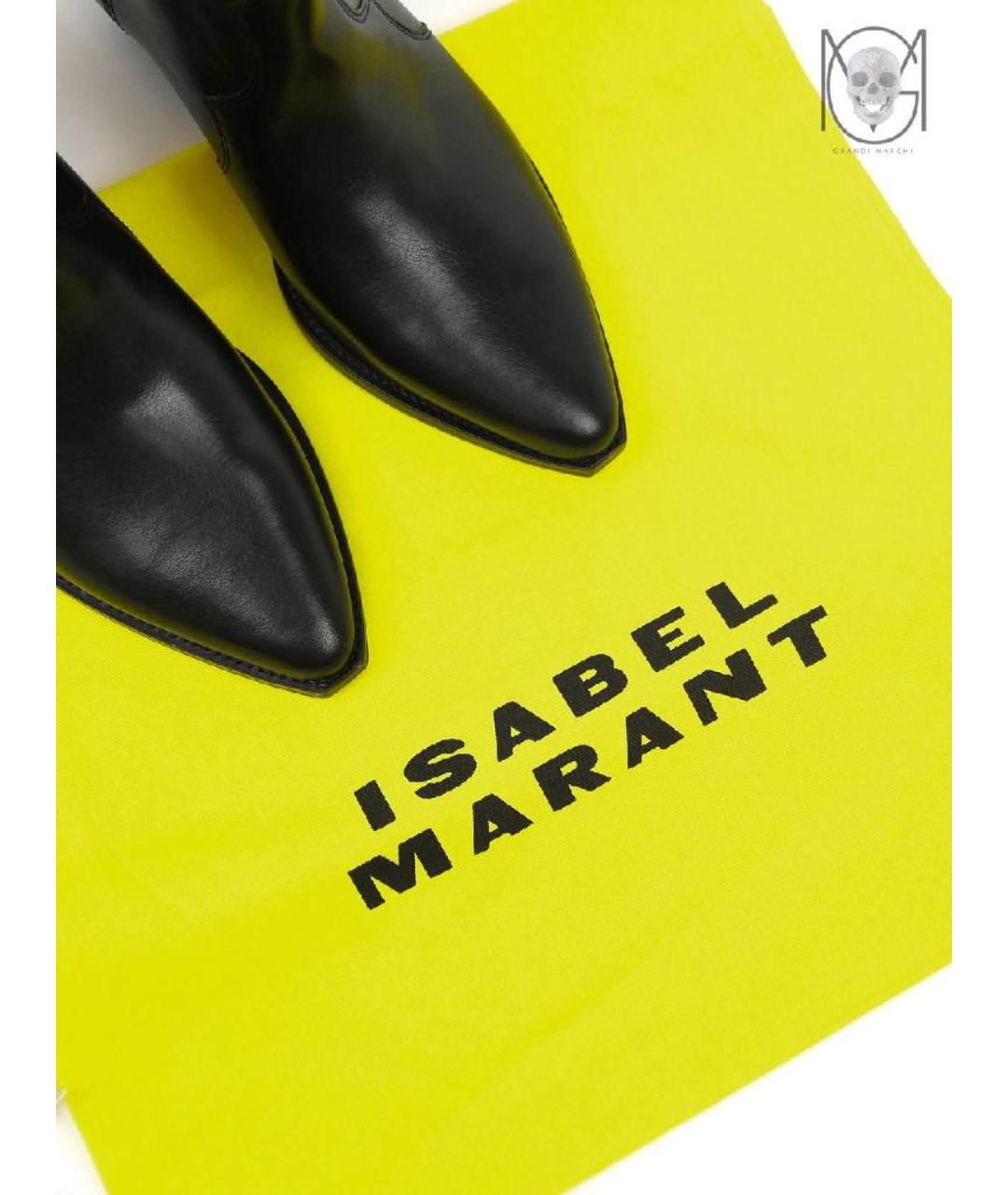 ISABEL MARANT Черные кожаные полусапоги, фото 3