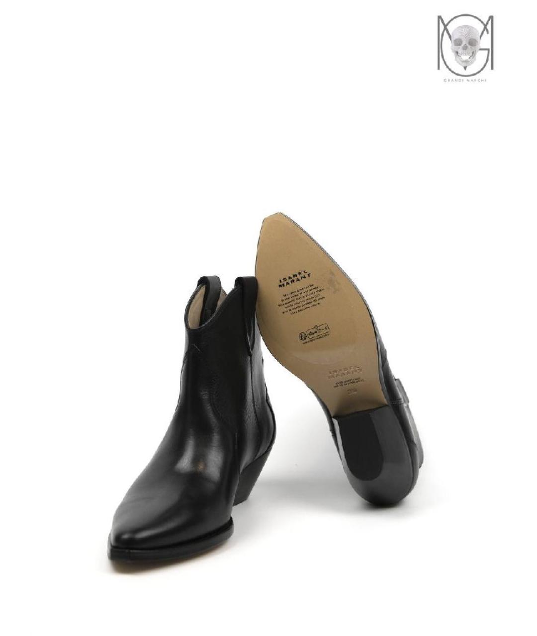 ISABEL MARANT Черные кожаные полусапоги, фото 4