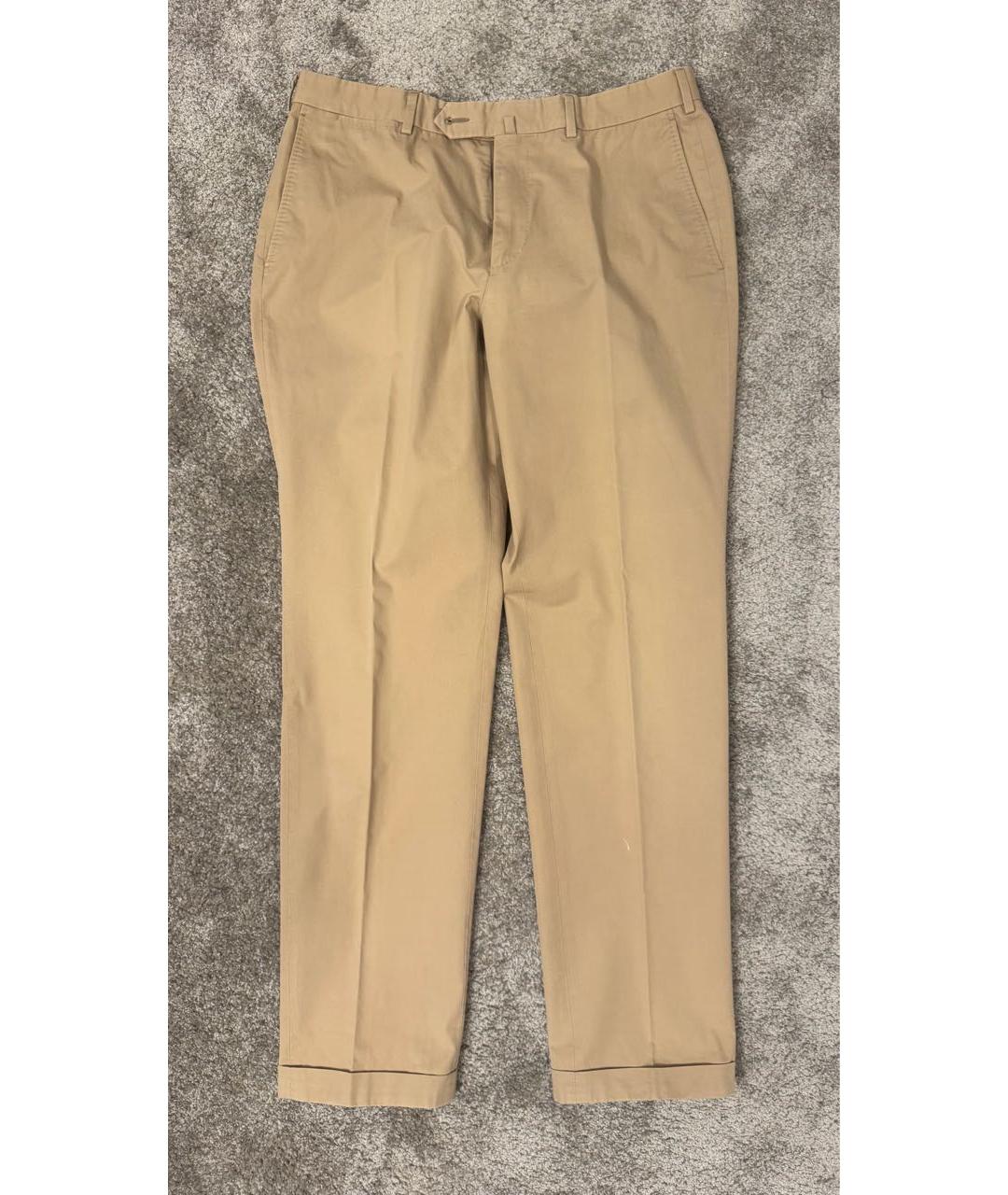 ERMENEGILDO ZEGNA XXX Бежевые хлопковые повседневные брюки, фото 4