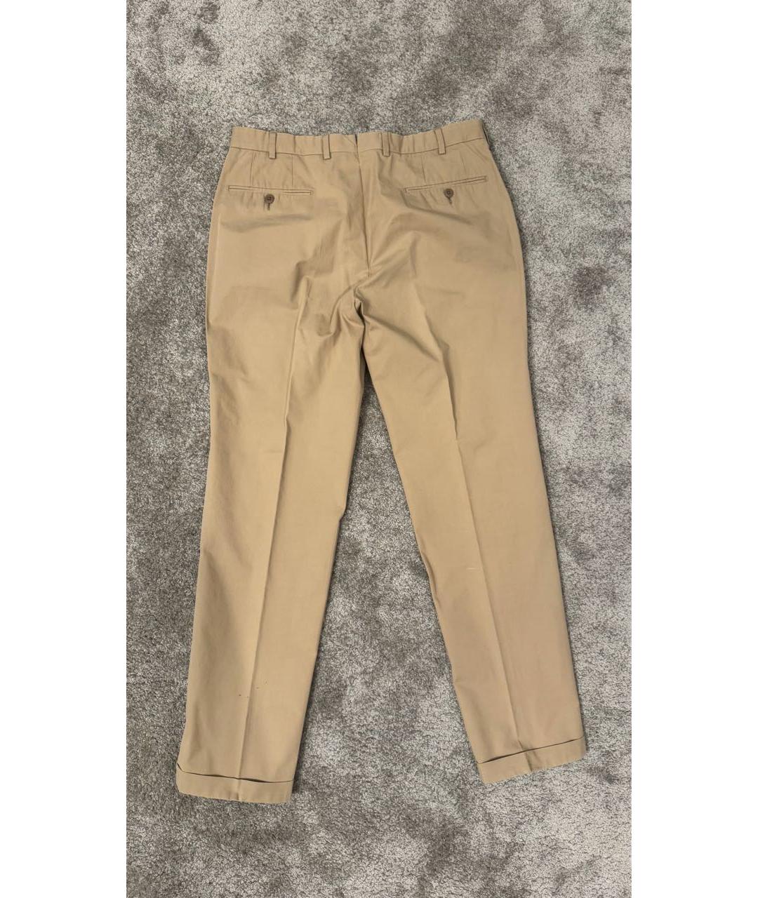 ERMENEGILDO ZEGNA XXX Бежевые хлопковые повседневные брюки, фото 2