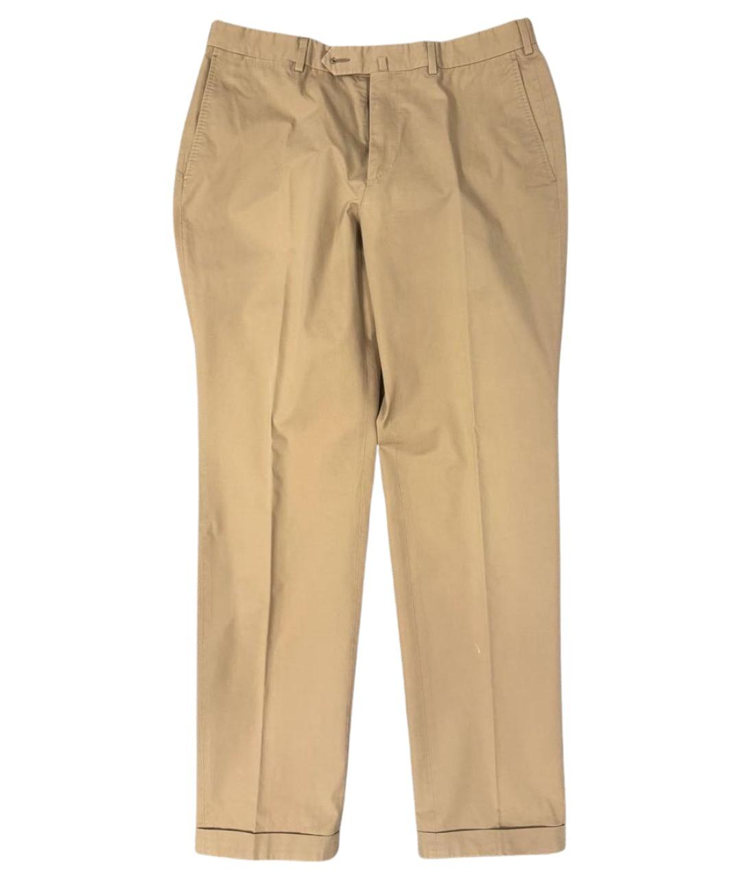 ERMENEGILDO ZEGNA XXX Бежевые хлопковые повседневные брюки, фото 1